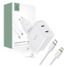 Nabíjačka TECH-PROTECT C20W 2-PORT NETWORK CHARGER PD20W + LIGHTNING CABLE WHITE (9319456607307)