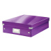 Fialový kartónový úložný box s vekom 28x37x10 cm Click&Store – Leitz