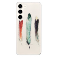 Odolné silikónové puzdro iSaprio - Three Feathers - Samsung Galaxy S23+ 5G