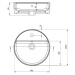 Deante Round, umývadlo na dosku s otvorom na batériu 420x420x120mm, biela lesklá, DEA-CGR_6U4B