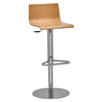 RIM - Barová stolička SITTY s dreveným sedadlom a centrálnou podnožou