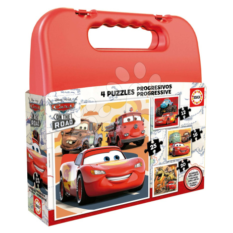 Puzzle Cars Disney Progressive Educa 12-16-20-25 dielov v kufríku