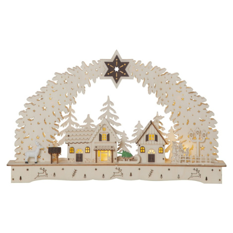 Svetlohnedá svetelná dekorácia s vianočným motívom Bamberg – Star Trading