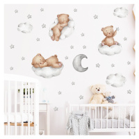 Samolepka do detskej izby Spiaci medvedíky s hviezdičkami