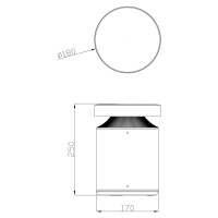 Podstavcové svetlo Faro LED, výška 25 cm, tmavosivé, DALI, 3 000 K