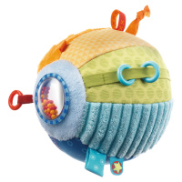Textilná lopta pre bábätká Farby Haba s aktivitami