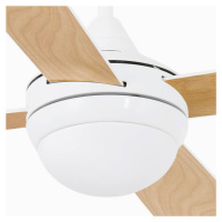 Ventilátor Mini Icaria S svietidlo, biela/drevo