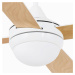 Ventilátor Mini Icaria S svietidlo, biela/drevo