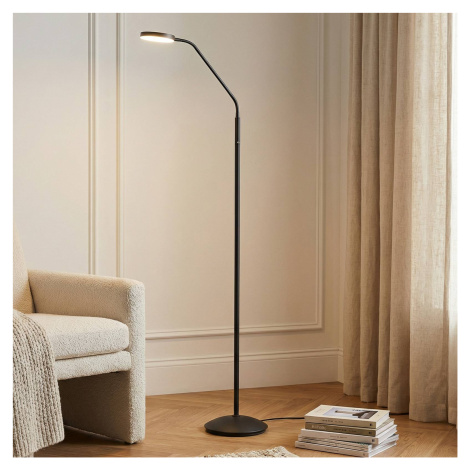 Lindby LED stojacia lampa Elvyn, čierne, nastaviteľné