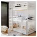 Sconto Poschodová posteľ ZANDER biela, 90x200 cm