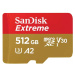 SanDisk micro SDXC karta 512GB Extreme (190 MB/s Class 10, UHS-I U3 V30) + adaptér