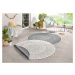 Kusový koberec Twin-Wendeteppiche 103143 creme grau kruh – na ven i na doma - 240x240 (průměr) k