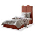 Čalúnená jednolôžková posteľ s úložným priestorom s roštom 90x200 cm v tehlovej farbe Dreamy Aur