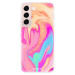 Odolné silikónové puzdro iSaprio - Orange Liquid - Samsung Galaxy S22+ 5G