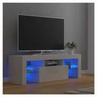 vidaXL TV skrinka s LED svetlami lesklá biela 120x35x40 cm