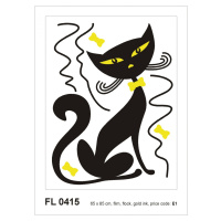 FL 0415 AG Design Samolepiace dekorácie - samolepka na stenu - Black cat boy flocked, veľkosť 65