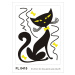 FL 0415 AG Design Samolepiace dekorácie - samolepka na stenu - Black cat boy flocked, veľkosť 65