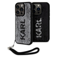 Karl Lagerfeld Sequins Reversible Zadný Kryt pre iPhone 15 Pro Max Black/Silver