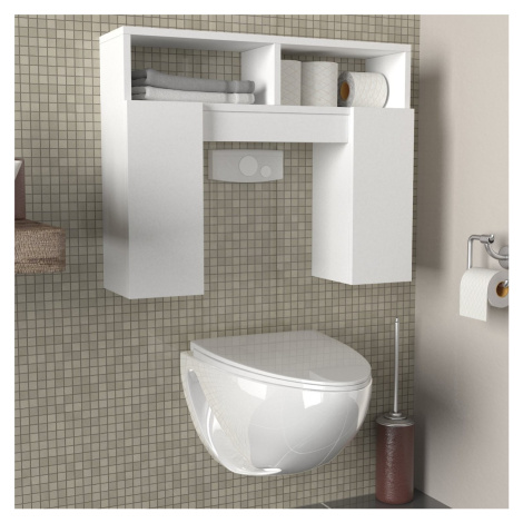 Závěsná koupelnová skříňka nad toaletu Geronimo bílá Kalune Design