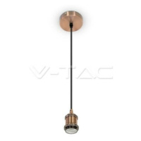 Závesné jednoduché svietidlo Metal E27 červená/bronz  VT-7555 (V-TAC)