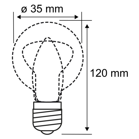 LED žiarovka E14 2,8W 2 700K Windblast Filament