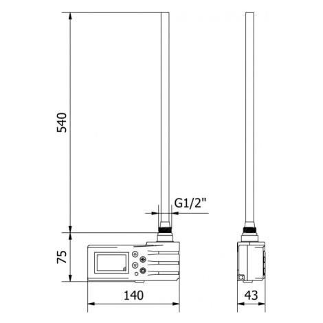 Mexen FA-J1229, elektrická vykurovacia tyč s termostatom 600W, biela, W959-0600-20