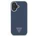 Guess PU Grained Triangle Logo Zadný Kryt pre iPhone 16 Blue