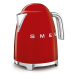 Smeg KLF03RDEU rýchlovarná kanvica, 1, 7 l (7 šálok), 2400 W, štýl 50. rokov, červená