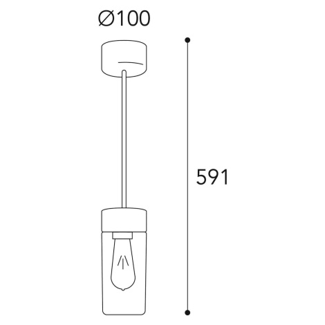 Závesná lampa Silindar 3358, mosadz/číra