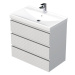 Kúpeľňová skrinka s umývadlom SAT Cube Way 80x71x46 cm biela mat CUBE3D46803ZBVER