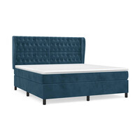 vidaXL Posteľný rám boxsping s matracom tmavomodrý 140x200 cm zamat