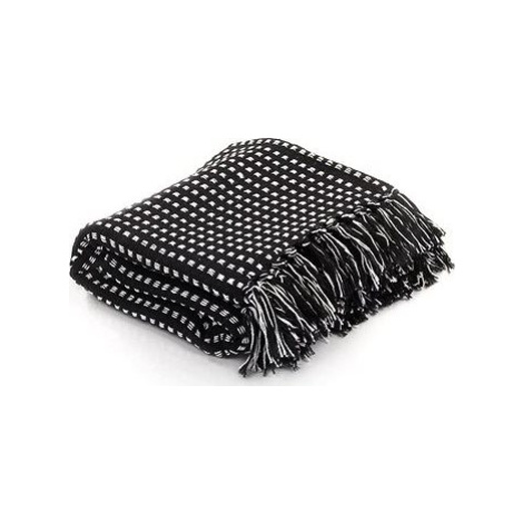 Bavlnená deka so štvorčekmi 220 × 250 cm čierna SHUMEE