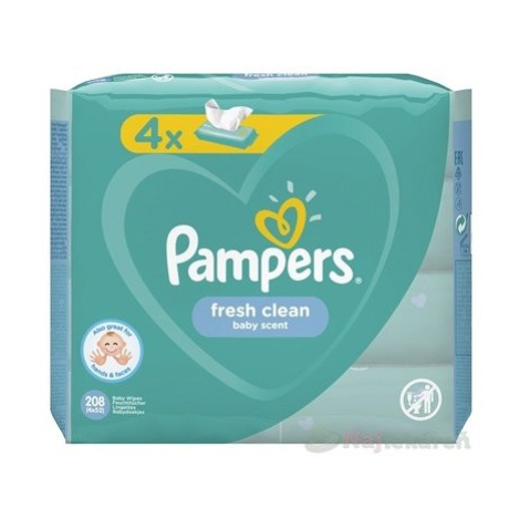 PAMPERS Baby Wipes Fresh Clean vlhčené obrúsky 4x52 ks (208 ks)