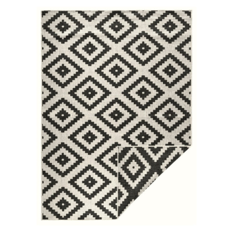 Čierno-krémový vonkajší koberec NORTHRUGS Malta, 80 x 150 cm