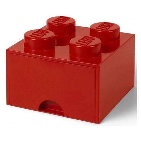 LEGO® úložný box 4 - so zásuvkou červená  250 x 250 x 180 mm