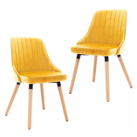 Jedálenská stolička 2 ks zamat / buk Dekorhome Žltá,Jedálenská stolička 2 ks zamat / buk Dekorho