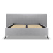 Sivá čalúnená dvojlôžková posteľ s úložným priestorom a roštom 160x200 cm Walter – Milo Casa