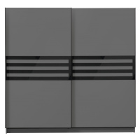 Šatníková skriňa s posuvnými dverami rimini - šedá/čierna