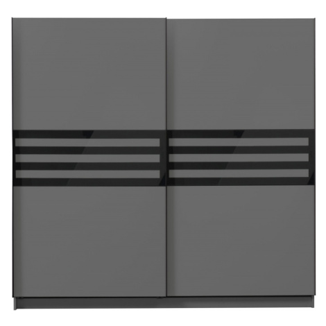 Šatníková skriňa s posuvnými dverami rimini - šedá/čierna