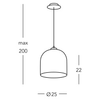 KOLARZ Chalet závesná lampa, Ø 25 cm, biela/hnedá, sklo/drevo