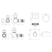 Mexen G05, axiálna termostatická súprava pre vykurovacie teleso s krytkou, biela, W903-958-909-2