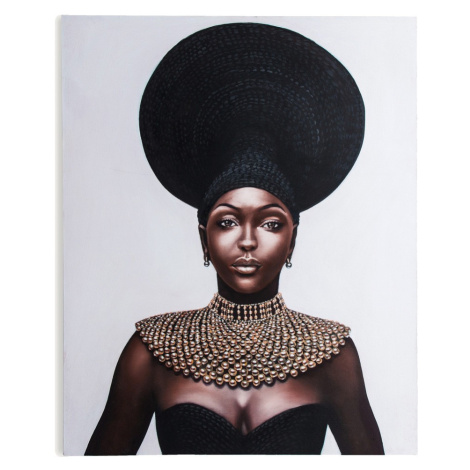 Estila Dizajnový nástenný obraz Exotic Queen s podobizňou ženy na plátne 120x150cm