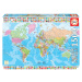 Puzzle Political Worldmap Educa 1500 dielov a Fix lepidlo od 11 rokov