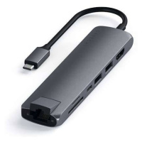 Satechi USB-C Slim Multiport adaptér with Ethernet - Space Gray Aluminium