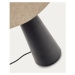 Čierno-béžová stolová lampa s textilným tienidlom (výška 60 cm) Torrent – Kave Home