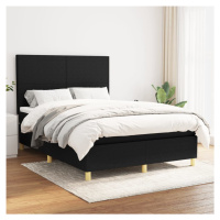 vidaXL Posteľný rám boxspring s matracom čierny 140x200 cm látka