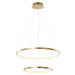 Moderné kruhové závesné svietidlo zlaté vrátane LED - Anella Duo