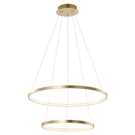 Moderné kruhové závesné svietidlo zlaté vrátane LED - Anella Duo Leuchten Direct