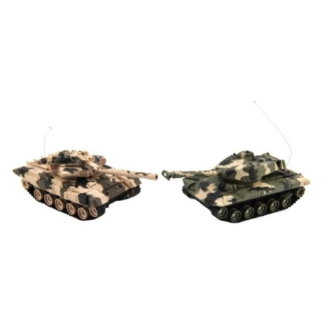 Tank RC 2ks 25cm tanková bitka+dob. pack 27MHZ a 40MHz maskáč so zvukom so svetlom Teddies