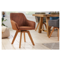 LuxD 25758 Dizajnová otočná stolička Gaura vintage hnedá